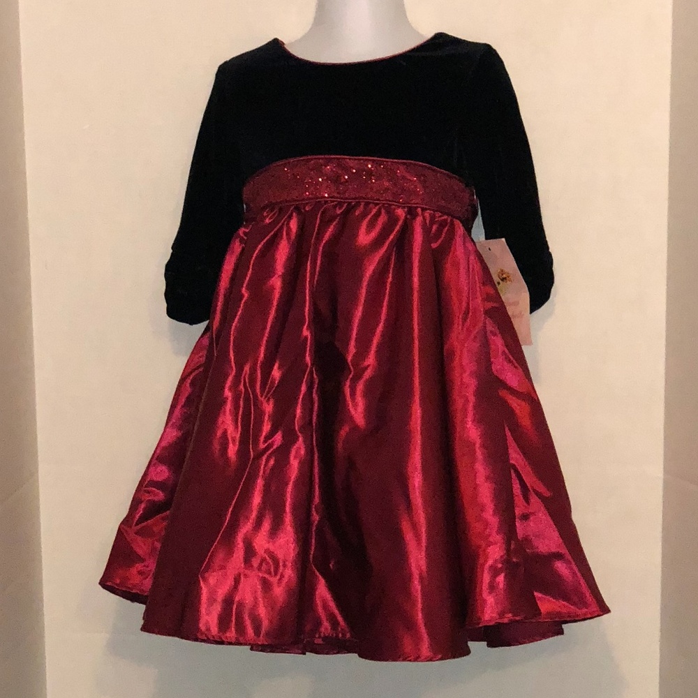 JONA MICHELLE RED AND BLACK DRESS SIZE  2T